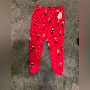 Red Nutcracker Print Pajama Pants